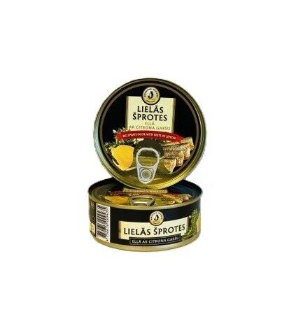 Lielās šprotes eļļā ar citrona garšu
